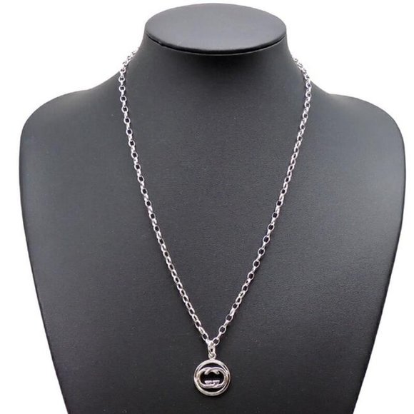 Gucci Framed Interlocking G Logo Necklace Silver NEW IN BOX - Picture 7 of 7